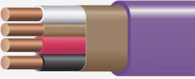 100 FEET 12/3 Type NM-B Copper. #12 AWG, 3 Conductors with Ground. Insulated Jacket Purple