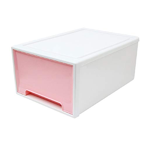 Ensamblado de zapatos engrosada caja transparente a prueba de humedad de acabado de almacenamiento caja de plástico zapatero zapato Acabado del gabinete almacenaje de los zapatos superpuestos,Rosado,S