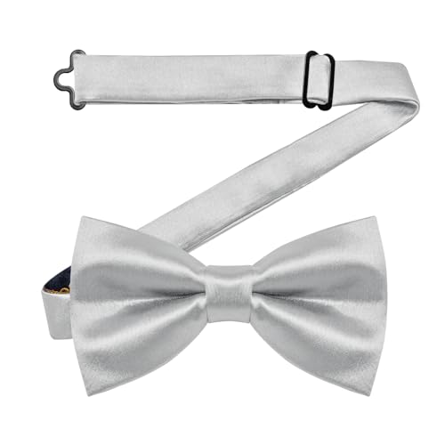 Image of YourTies Bow Ties for Men Pretied Bowties Solid Color Satin Bow Tie Formal Business Tuxedo Wedding Party Prom