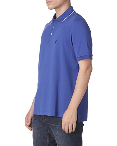 Image of Nautica Men's Classic Fit Short Sleeve Dual Tipped Collar Polo Shirt