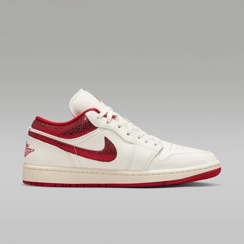 Air Jordan 1 Low SE Women's Shoes (HJ9338-106, Sail/Team Red/Varsity Red)3