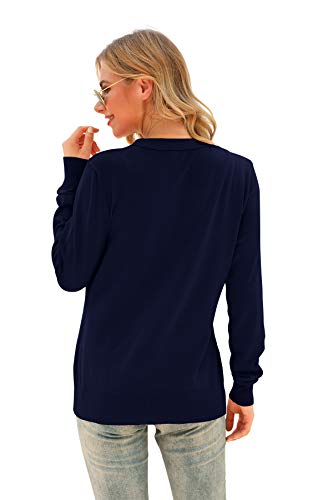 Image of VIISHOW Women Long Sleeve Button Down V Neck Lightweight Basic Knit Sweater Cardigan