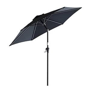 Helios&Hestia Tuinparasol, terrasparasol, marktparasol, tafelscherm, tuinscherm met zwengel en helling, UPF 50+, zwart