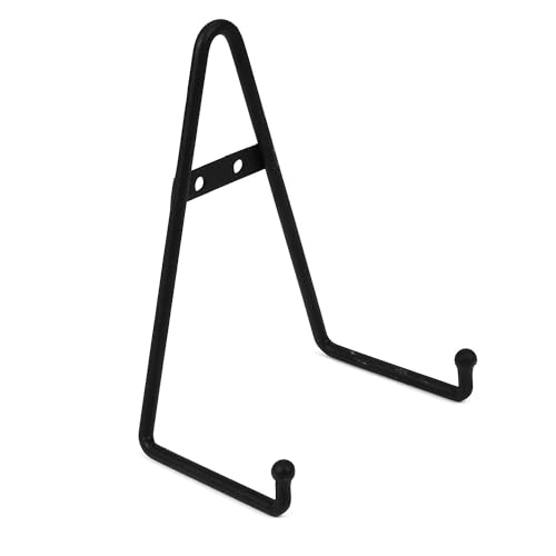 Milltown Merchants™ Metal Display Stand - Free Standing or Wall Mounted Decorative Plate Holder - Versatile Plate Hanger Stand - Black Metal Plate Stand (1 Pack, Medium)