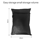 Patio Hanging Egg Chair Cover Waterproof Heavy Duty Outdoor 210D Oxford Fabric Swing Egg Chair Cover with Zipper, 115x190cm (Black) - Image 6