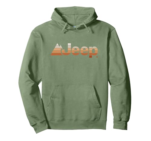Jeep Iconic Sunset Logo - Officially Licensed Pullover Hoodie Adult Unisex Sage Green Large