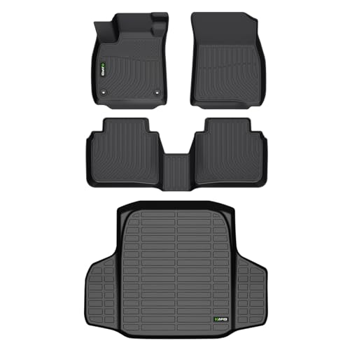 HAFIDI®-Floor Mats & Cargo Liner Custom Set for Honda Accord 2023-2026 (Include Hybrid) All Weather Protection TPE Full Set Automotive Floor Liner Accessories - Black