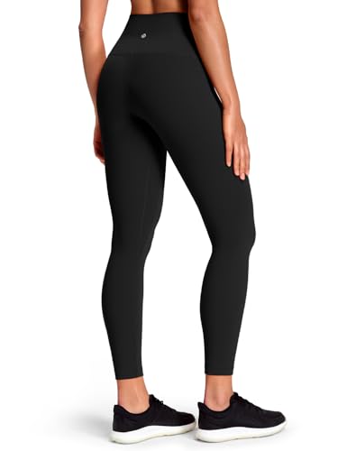 HeyNuts Workout Pro 7/8 Leggings for Women, High Waisted Compression Workout Leggings Athletic Tummy Control Buttery Soft Yoga Pants 25'' Black S(4/6)