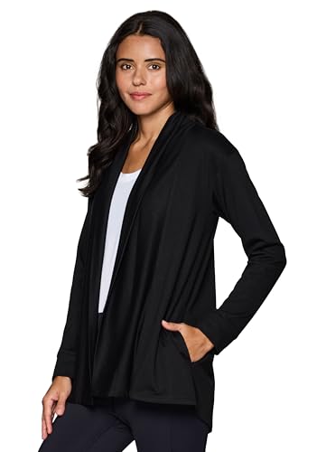 RBX Active Women's Cardigan with Pockets, Lightweight French Terry Open Cardigan Sweater for Yoga, Everyday, with Plus Sizes