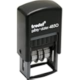 Trodat Econ Micro 5-in-1 Message Stamp, Dater, Self-Inking, 1 x 3/4, Blue/Red USSE4850L