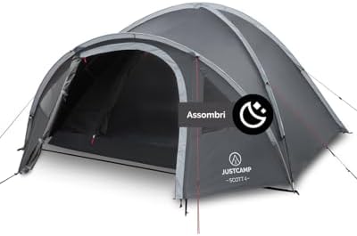 JUSTCAMP Scott Tente Igloo 4 Personnes - Abri de Camping dôme Pli...