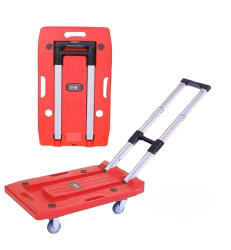 Chariot à Plate-Forme, Diable Pliable Mobile, Chariot Portable de 770 LB pour Le Stockage dans Le Garage, la Maison et Le Bureau, avec Roues de Frein, poignée télescopique (Bleu)