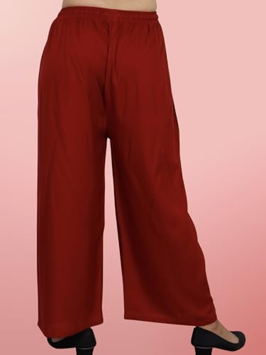 Image of Women's Solid Rayon Palazzo Pants Regular Palazo