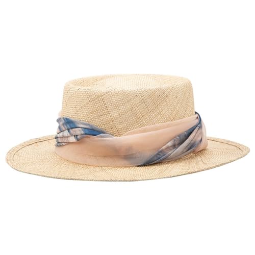 Chapeau de soleil pur fait à la main en paille tressée naturelle d'été
