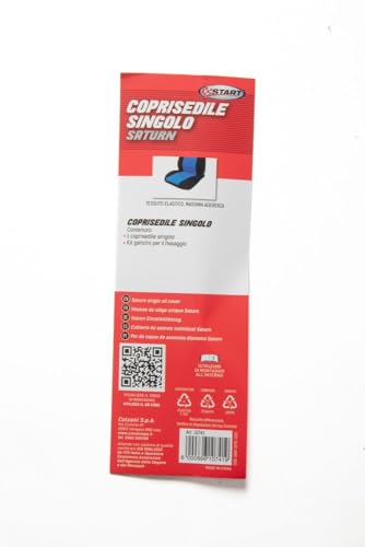 Start Coprisedile Singolo Anteriore Auto Stretch Nero/Blu Universale Protezione Sedile Poliestere - 6