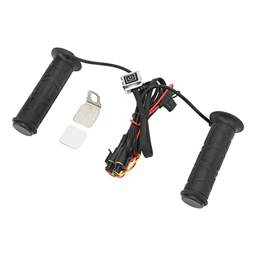 Empuñaduras de Manillar Impermeables para Motocicleta, Calefactable de 12V, con Soportes de Insignias Tácticos de Temperatura y Parches de Moral para ATV, 1 par
