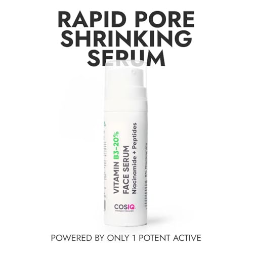 Cos-IQ 20% Niacinamide Face Serum For Clear Glowing Skin, Bright Skin, Reduces Dullness, Hydrates & Repairs Skin with Vit B3 & Hyaluronic Acid for Targets Acne Marks | For Women & Men | 30ml
