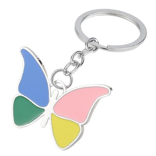 Porte-clés de voiture papillon en métal pour femme