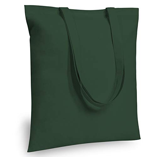 Image of TOPDesign 6-Pack Economical 16 inchx15 inch Green Black Cotton Tote Bag, Lightweight Medium Reusable Grocery Shopping Cloth Bags, Suitable for DIY, Advertising, Promotion, Gift, Activity