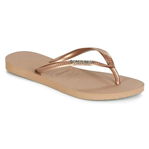 Havaianas Slim Logo Metallic, Damen Zehentrenner, Gold (Rose Gold/Rose 5282), 35/36 EU