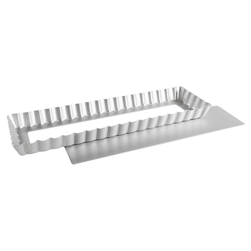 Fat Daddio's PFT-1375 Rectangle Fluted Tart Pan, 13.75 x 4.25 Inch