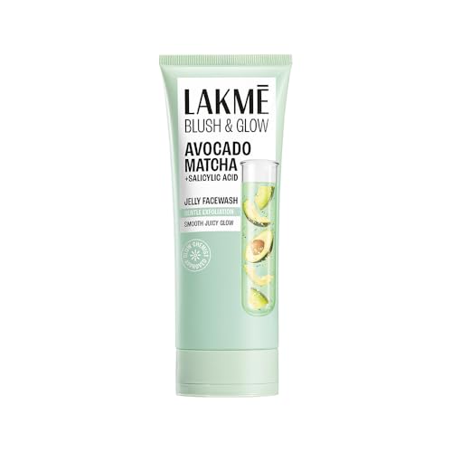 Image of LAKME Blush & Glow, Gentle Jelly Face Wash, 100 g, for Fresh Visible Glow, with Avocado Matcha & Salicylic Acid, Unclogs Pores Effectively, Ideal for Oily & Combination Skin