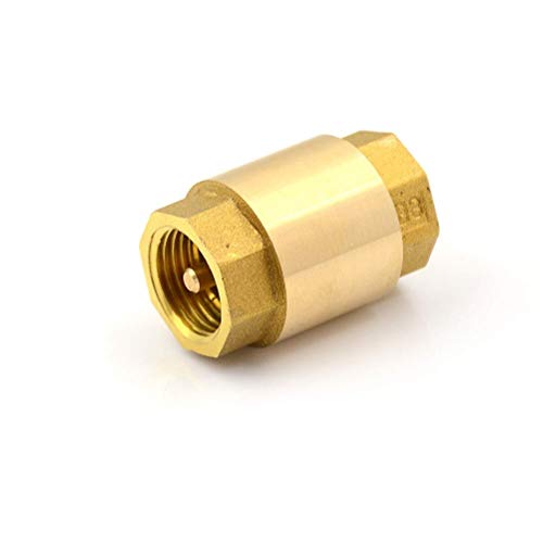 1PCS 1/2 Pollici NPT Filettatura in Ottone Valvola antiretro a Molla in Linea Valvola di ritegno Filettatura Nucleo Stelo