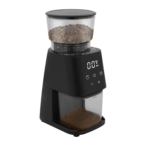 Macinacaffè elettrico, macinacaffè con 30 gradi di macinatura regolabile, 150 W, 350-450 rpm, macinino da caffè con coni, per casa, caffè, fiere ecc
