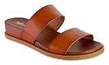 MIA Women's Yelena Wedge Slide Sandals, Cognac, Size 9