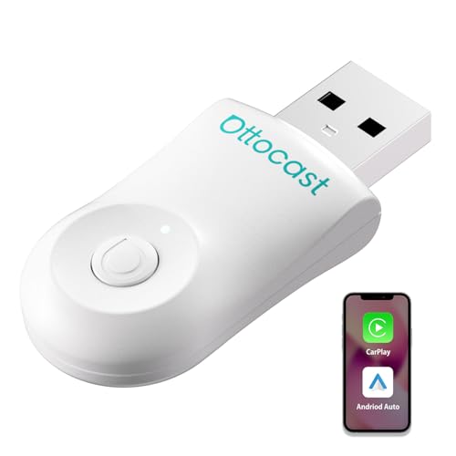 OTTOCAST Wireless CarPlay & Android Auto Adapter - Kabelloser 2-in-1 Adapter Für Auto