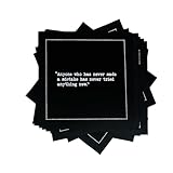 Five Star Napkins Einstein Quotes, Black Cotton Cocktail Napkins, Beverage Napkins, Bar Napkins, Cloth Napkins, Party Napkins, Events, Holidays, Weddings, Birthdays, Disposable, 4.5" x 4.5"- (50x)