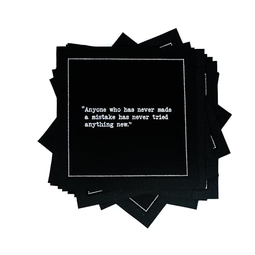 Five Star Funny Einstein Quotes | Black Cotton Cocktail Napkins | 50 Luxury Disposable Beverage Napkins with Witty Bar Quotes | Drink Napkins for Parties, Bars, Weddings & Game Nights by FIVE STAR NAPKINS - Used condition - US$19.70