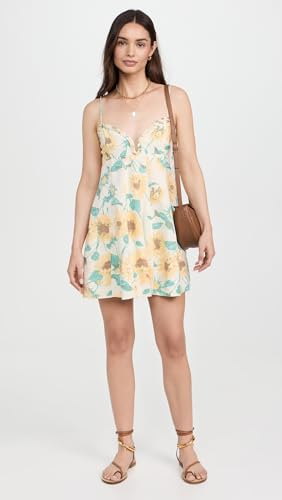 Free People Altura feminina estampada Mini, Combo de girassol pálido, PP