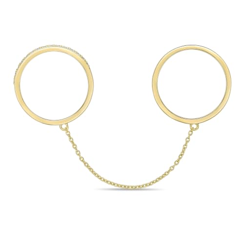 Lavari Jewelers 1/10 �J���b�g �l�H�_�C�������h �C���^�[���b�N �X�^�b�J�u�� �`�F�[�� �����O �����p - 18K �C�G���[�S�[���h ���b�L 925 �X�^�[�����O�V���o�[ �A�j�o�[�T���[ �����O �����p - �E�F�f�B���O �v���~�X �o
