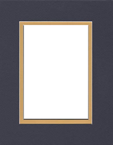 20x24 Double Acid Free White Core Picture Mats Cut for 16x20 Pictures in Navy Blue and Maize Yellow-image-38