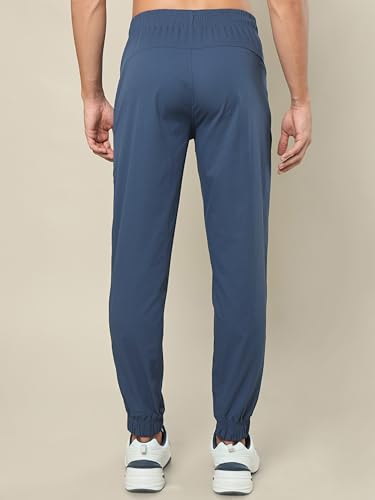 Image of TECHNOSPORT Men Mid Rise Regular Fit Solid Stretchable Joggers, Techno Dry for Regular Use and Sports