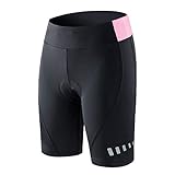 [page_title]-BEROY Damen Kurze Radlerhose und Radunterhose Radsportshorts Fahrradhose für Frauen elastische 4D Schwamm Sitzpolster mit Einer hohen Dichte Rosa XXXL