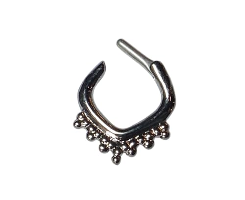 Lobal Domination 1pc Beaded Trim Septum Clicker 316L Surgical Steel Nose Ring - 14g - Body Jewelry