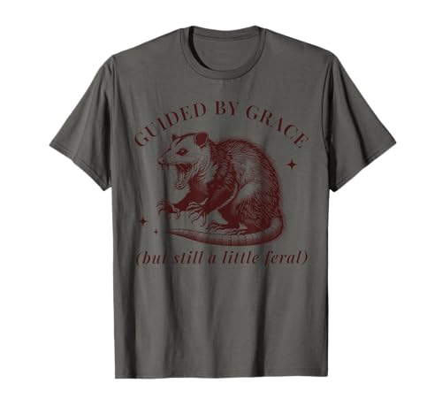 Guided by Grace Funny Possum Christian Feral Bible Saying T-Shirt