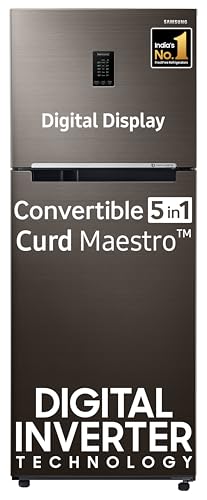 Image of Samsung 355L 2 Star Inverter Frost-Free Convertible 5 In 1 Curd Maestro Double Door Refrigerator (RT39C5C32DX /HL,Luxe Brown)
