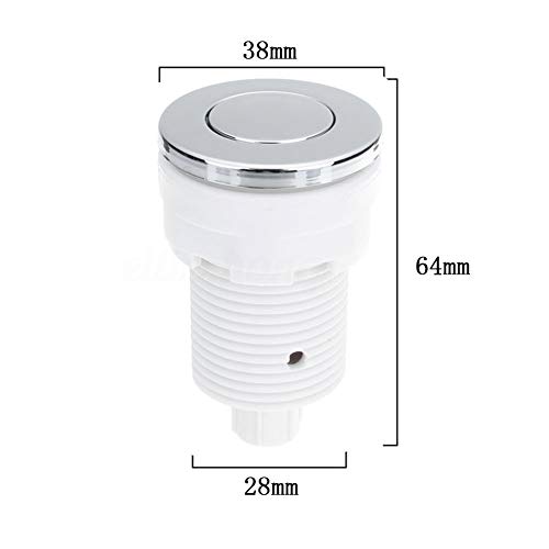 Image of BlueWave Air Switch(Chromed) / Push Button Air Button Switch Pneumatic Multipurpose Home Bathtub Spa On Off(28mmWhite)