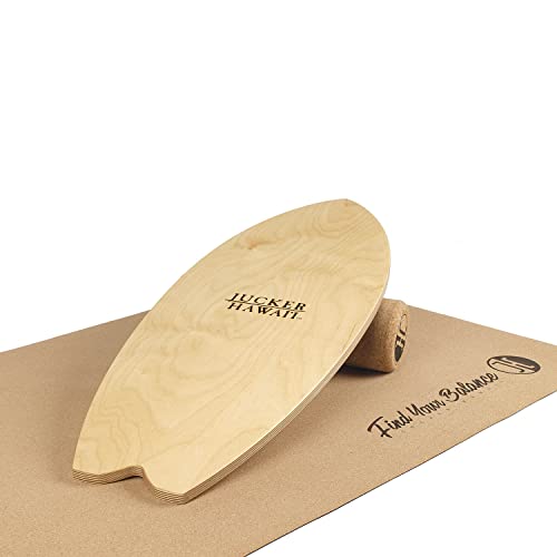 JUCKER HAWAII Balanceboard Local Ocean - Tabla de equilibrio Surf Indoor incluye rollo de corcho y esterilla de corcho