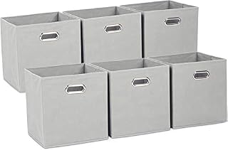 Milliard Foldable Cube Storage Bins, Set of 6 Organiser Baskets/Boxes with Handles, Ideal for Home, Office & Nursery Organisation - 26.7 x 26.7 x 28 cm