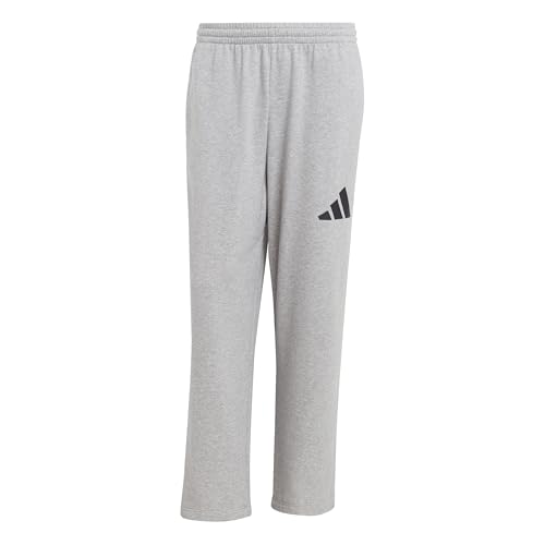 adidas Herren Essentials Wide Leg Three BAR Pant, Medium Grey Heather/Black, M adidas Herren Essentials Wide Leg Three BAR Pant, Medium Grey Heather/Black, M