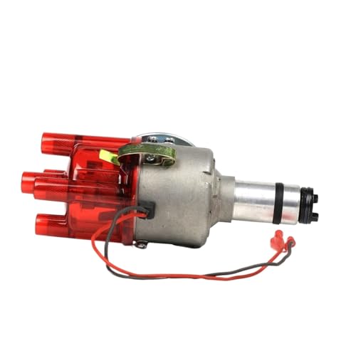 Complete Electrical Electronic Ignition Distributor Compatible For VOLVO Bosch B20B BLVO VACUUM ADVANCE CCW Red Transparency Cap
