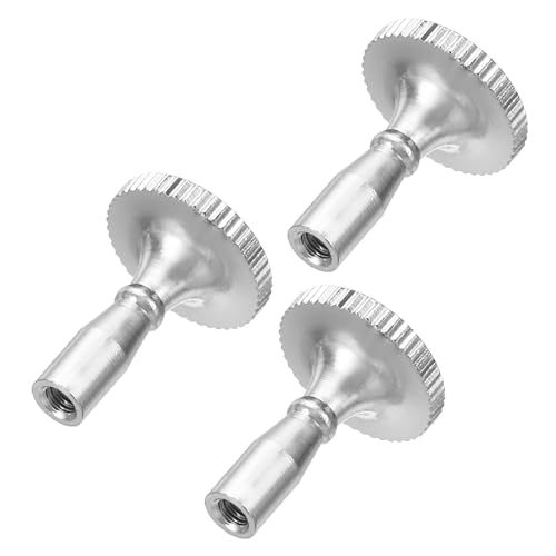 QUARKZMAN Lampen Drehschalter Knopf Ein/Aus Ersatz Drehknöpfe Erweiterung 20mm Länge für Lampe Steckdose Silber Ton Pack von 3