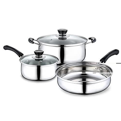 Pot à cuisson et poêle à frire en lot de 3 pièces essentiels pour cuisine