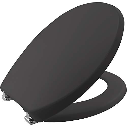 BEMIS Buxton/Atlantic Spa Slate Grey Ultra-Fix Plastic Thermoplast Toilet Seat, 35.2 cm x 43.6 cm