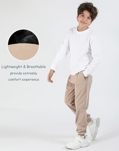 HIBETY Boys' High Performance Track Pants: Moisture-Wicking and Breathable with Adjustable Elastic Waistband 2 31RFf9wCfNL. AC