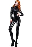 JUMJOY Sexy Black Unisex Neck Entry Latex Catsuit Rubber Bodysuits Custom Free